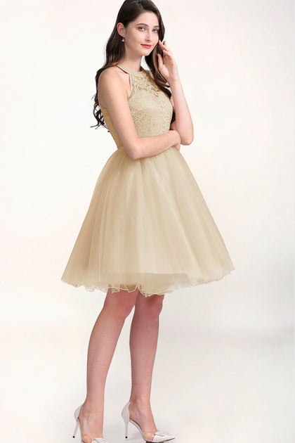 Champagne dresses for juniors best sale